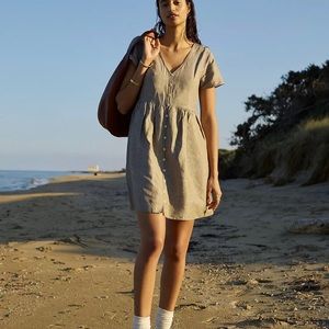 Madewell 2XL Alexandra Button Down Linen Blend Mini Dress